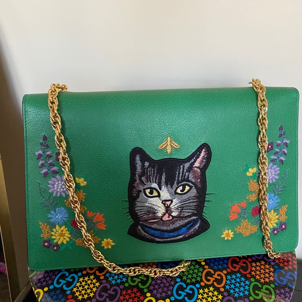 🆕‼️Gucci large lines ricami floral shoulder bag - Picture 7 of 7